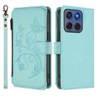 For Motorola Edge 60 Fusion 5G Butterfly Love Flower Multi-card Zipper Wallet Leather Phone Case(Mint Green) - 2
