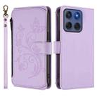 For Motorola Edge 60 Fusion 5G Butterfly Love Flower Multi-card Zipper Wallet Leather Phone Case(Light Purple) - 2