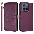 For Motorola Moto G Stylus 5G 2025 Butterfly Love Flower Multi-card Zipper Wallet Leather Phone Case(Dark Purple) - 2