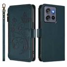 For Motorola Moto G Stylus 5G 2025 Butterfly Love Flower Multi-card Zipper Wallet Leather Phone Case(Dark Green) - 2