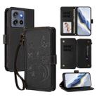 For Motorola Moto G Stylus 5G 2025 Butterfly Love Flower Multi-card Zipper Wallet Leather Phone Case(Black) - 1