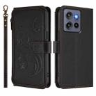 For Motorola Moto G Stylus 5G 2025 Butterfly Love Flower Multi-card Zipper Wallet Leather Phone Case(Black) - 2