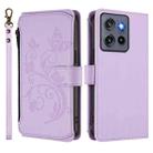 For Motorola Moto G Stylus 5G 2025 Butterfly Love Flower Multi-card Zipper Wallet Leather Phone Case(Light Purple) - 2