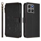 For Motorola Moto G15 / G15 Power Butterfly Love Flower Multi-card Zipper Wallet Leather Phone Case(Black) - 2