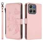 For Motorola Moto G15 / G15 Power Butterfly Love Flower Multi-card Zipper Wallet Leather Phone Case(Pink) - 2