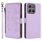 For Motorola Moto G15 / G15 Power Butterfly Love Flower Multi-card Zipper Wallet Leather Phone Case(Light Purple) - 2