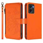 For Motorola Moto E15 / G05 Butterfly Love Flower Multi-card Zipper Wallet Leather Phone Case(Orange) - 2