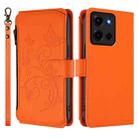 For Motorola Moto G 5G 2025 Butterfly Love Flower Multi-card Zipper Wallet Leather Phone Case(Orange) - 2