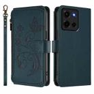 For Motorola Moto G 5G 2025 Butterfly Love Flower Multi-card Zipper Wallet Leather Phone Case(Dark Green) - 2