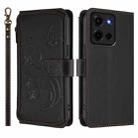 For Motorola Moto G 5G 2025 Butterfly Love Flower Multi-card Zipper Wallet Leather Phone Case(Black) - 2