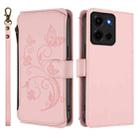 For Motorola Moto G 5G 2025 Butterfly Love Flower Multi-card Zipper Wallet Leather Phone Case(Pink) - 2