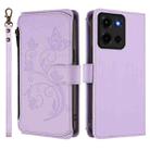 For Motorola Moto G 5G 2025 Butterfly Love Flower Multi-card Zipper Wallet Leather Phone Case(Light Purple) - 2