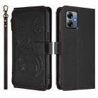 For Motorola Moto G Play 2025 Butterfly Love Flower Multi-card Zipper Wallet Leather Phone Case(Black) - 2