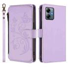 For Motorola Moto G Play 2025 Butterfly Love Flower Multi-card Zipper Wallet Leather Phone Case(Light Purple) - 2