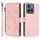 For Motorola Edge 50 Neo 5G Global Butterfly Love Flower Multi-card Zipper Wallet Leather Phone Case(Pink) - 2