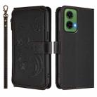 For Motorola Moto G35 5G Butterfly Love Flower Multi-card Zipper Wallet Leather Phone Case(Black) - 2