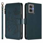 For Motorola Moto G55 5G Butterfly Love Flower Multi-card Zipper Wallet Leather Phone Case(Dark Green) - 2