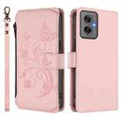 For Motorola Moto G55 5G Butterfly Love Flower Multi-card Zipper Wallet Leather Phone Case(Pink) - 2