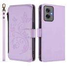 For Motorola Moto G55 5G Butterfly Love Flower Multi-card Zipper Wallet Leather Phone Case(Light Purple) - 2