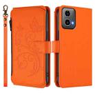 For Motorola Moto G34 5G / G45 5G Butterfly Love Flower Multi-card Zipper Wallet Leather Phone Case(Orange) - 2