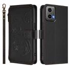 For Motorola Moto G34 5G / G45 5G Butterfly Love Flower Multi-card Zipper Wallet Leather Phone Case(Black) - 2