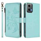 For Motorola Moto G34 5G / G45 5G Butterfly Love Flower Multi-card Zipper Wallet Leather Phone Case(Mint Green) - 2