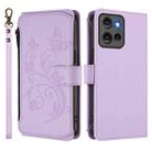 For Motorola Edge 50 5G Global Butterfly Love Flower Multi-card Zipper Wallet Leather Phone Case(Light Purple) - 2