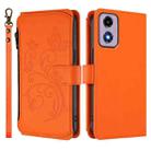For Motorola Moto G24 4G / G04 4G Butterfly Love Flower Multi-card Zipper Wallet Leather Phone Case(Orange) - 2