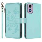 For Motorola Moto G24 4G / G04 4G Butterfly Love Flower Multi-card Zipper Wallet Leather Phone Case(Mint Green) - 2