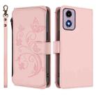 For Motorola Moto G24 4G / G04 4G Butterfly Love Flower Multi-card Zipper Wallet Leather Phone Case(Pink) - 2