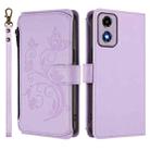 For Motorola Moto G24 4G / G04 4G Butterfly Love Flower Multi-card Zipper Wallet Leather Phone Case(Light Purple) - 2