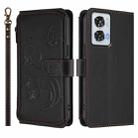 For Motorola Edge 50 Fusion 5G Global Butterfly Love Flower Multi-card Zipper Wallet Leather Phone Case(Black) - 2