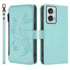 For Motorola Edge 50 Fusion 5G Global Butterfly Love Flower Multi-card Zipper Wallet Leather Phone Case(Mint Green) - 2