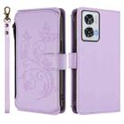 For Motorola Edge 50 Fusion 5G Global Butterfly Love Flower Multi-card Zipper Wallet Leather Phone Case(Light Purple) - 2