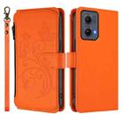 For Motorola Edge 5G 2024 Curved Global Butterfly Love Flower Multi-card Zipper Wallet Leather Phone Case(Orange) - 2