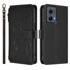 For Motorola Edge 5G 2024 Curved Global Butterfly Love Flower Multi-card Zipper Wallet Leather Phone Case(Black) - 2
