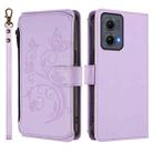 For Motorola Edge 5G 2024 Curved Global Butterfly Love Flower Multi-card Zipper Wallet Leather Phone Case(Light Purple) - 2