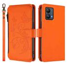 For Motorola Moto G53 5G / G13 4G Butterfly Love Flower Multi-card Zipper Wallet Leather Phone Case(Orange) - 2