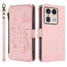 For Motorola Edge 50 Ultra Global Butterfly Love Flower Multi-card Zipper Wallet Leather Phone Case(Pink) - 2