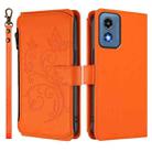 For Motorola Moto G Play 5G 2024 Butterfly Love Flower Multi-card Zipper Wallet Leather Phone Case(Orange) - 2