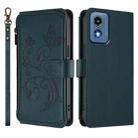 For Motorola Moto G Play 5G 2024 Butterfly Love Flower Multi-card Zipper Wallet Leather Phone Case(Dark Green) - 2