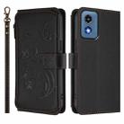 For Motorola Moto G Play 5G 2024 Butterfly Love Flower Multi-card Zipper Wallet Leather Phone Case(Black) - 2