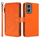 For Motorola Moto G Stylus 5G 2024 Butterfly Love Flower Multi-card Zipper Wallet Leather Phone Case(Orange) - 2