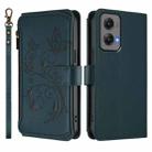 For Motorola Moto G Stylus 5G 2024 Butterfly Love Flower Multi-card Zipper Wallet Leather Phone Case(Dark Green) - 2