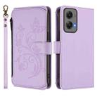 For Motorola Moto G Stylus 5G 2024 Butterfly Love Flower Multi-card Zipper Wallet Leather Phone Case(Light Purple) - 2