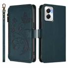 For Motorola Moto G Power 5G 2024 Butterfly Love Flower Multi-card Zipper Wallet Leather Phone Case(Dark Green) - 2
