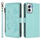 For Motorola Moto G Power 5G 2024 Butterfly Love Flower Multi-card Zipper Wallet Leather Phone Case(Mint Green) - 2