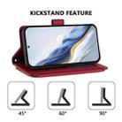 For Motorola Edge 40 5G Global Butterfly Love Flower Multi-card Zipper Wallet Leather Phone Case(Wine Red) - 3