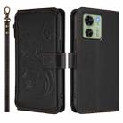 For Motorola Edge 40 5G Global Butterfly Love Flower Multi-card Zipper Wallet Leather Phone Case(Black) - 2