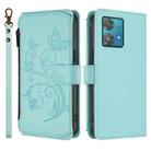 For Motorola Edge 40 Neo 5G Butterfly Love Flower Multi-card Zipper Wallet Leather Phone Case(Mint Green) - 2
